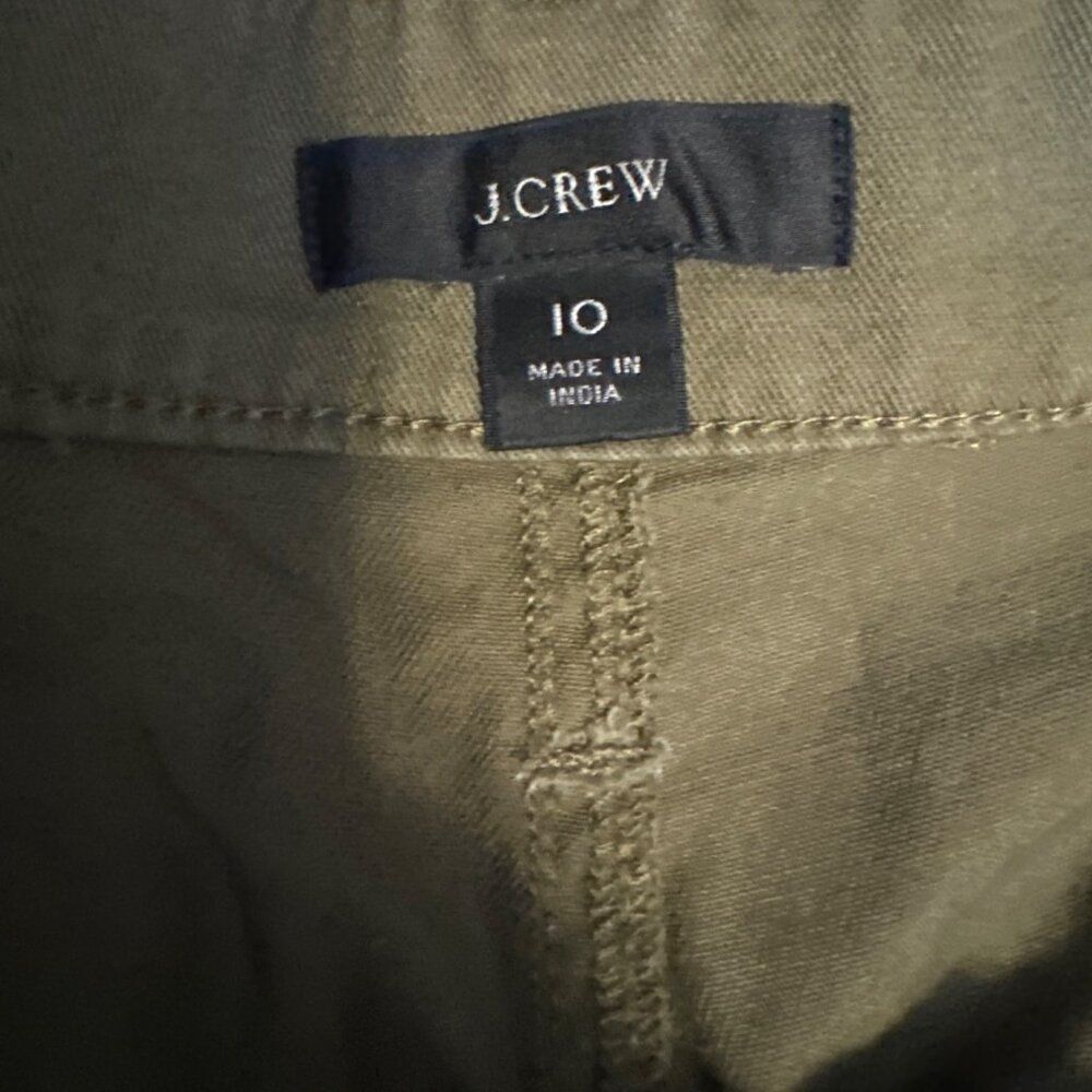 J.Crew Womens Olive Green Wide-Leg Button-Fly Pants Size 10 - Picture 2 of 4